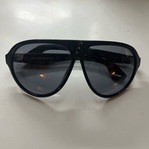 Diesel Vintage Black Frame Aviator Sunglasses